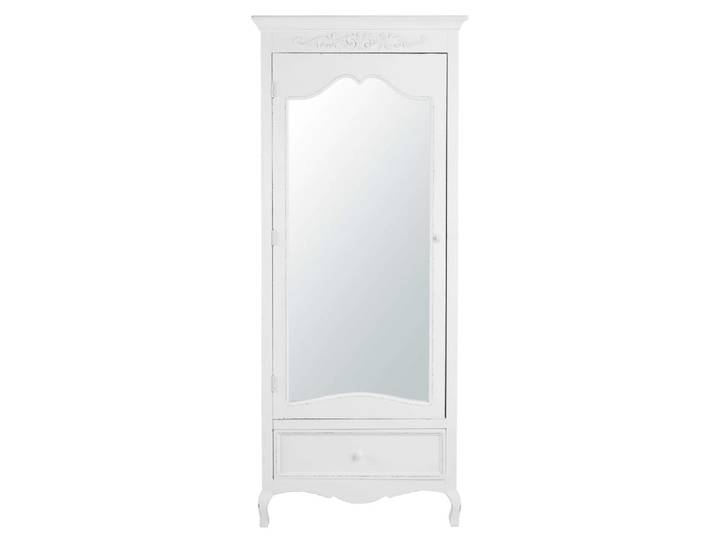 Weißer Kleiderschrank mit einer Tür und einer Schublade, 75