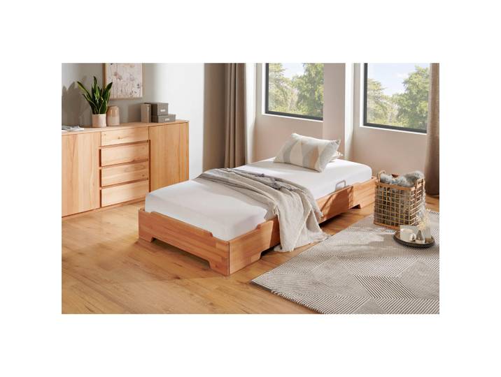 P & B Stapelbett, Kernbuche, Holz, Kernbuche, massiv, Höhe ca. 19 cm, 90x200 cm, Schlafzimmer, Betten, Gästebetten