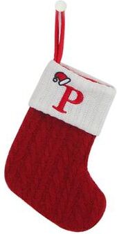 Inspired Living Cozy Knitted Mini Christmas Stocking With AZ Letter, Snowflake Design & Hanging Loop p