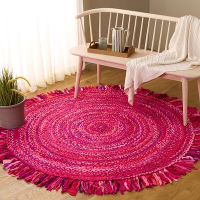 SAFAVIEH Handmade Braided Libby Country Cotton Rug with Fringe