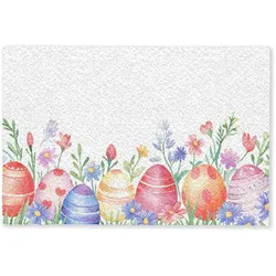 FUSSMATTE Blumengarten - Bunt - Eier Teppichmatte 60x40 cm
