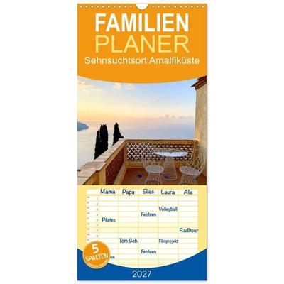 Familienplaner 2027 - Sehnsuchtsort Amalfiküste mit 5 Spalten (Wandkalender, 21 x 45 cm) CALVENDO