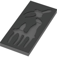9880 Schaumstoffeinlage für KNIPEX Zangen Set 1, leer schwarz/grau, für Tool Rebel Werkstattwagen