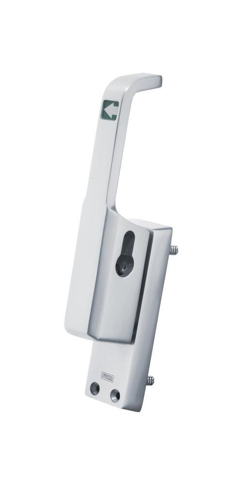 Fuhr Trtreibriegel 982 DIN links, zilverkleurig geanodiseerd lichtmetaal, 23 mm, ronde stang 10 mm