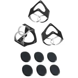 PinchClip Beckenklammer 3er Set Schwarz mit Dämpfer Pads, Schlagzeug Zubehör, Schwarz