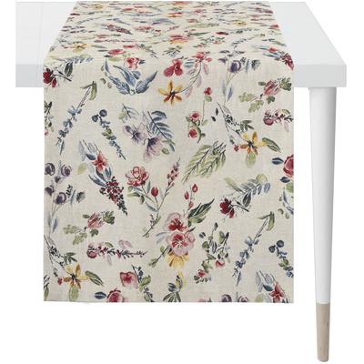 Tischläufer APELT "6729", beige (natur), B:140cm L:48cm, Baumwolle, Polyester, Tischdecken