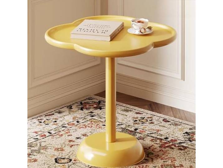 XDgfjrCGKJ Runder Beistelltisch, dekorativer Sockeltisch(/Yellow B,40CM)