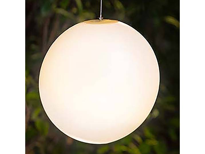 Akku-Outdoor Pendelleuchte Pianeta Ø 25cm Weiß/Weiß