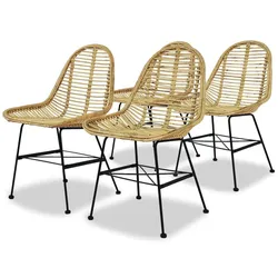 vidaXL Esszimmerstühle 4 Stk. Natur Rattan