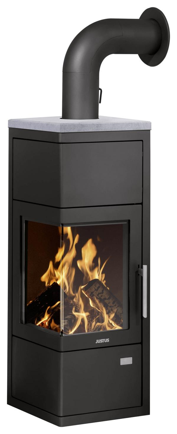 JUSTUSGMBH Diego wärme Plus Stahl schwarz 6 kW mit Speicherstein 16899957