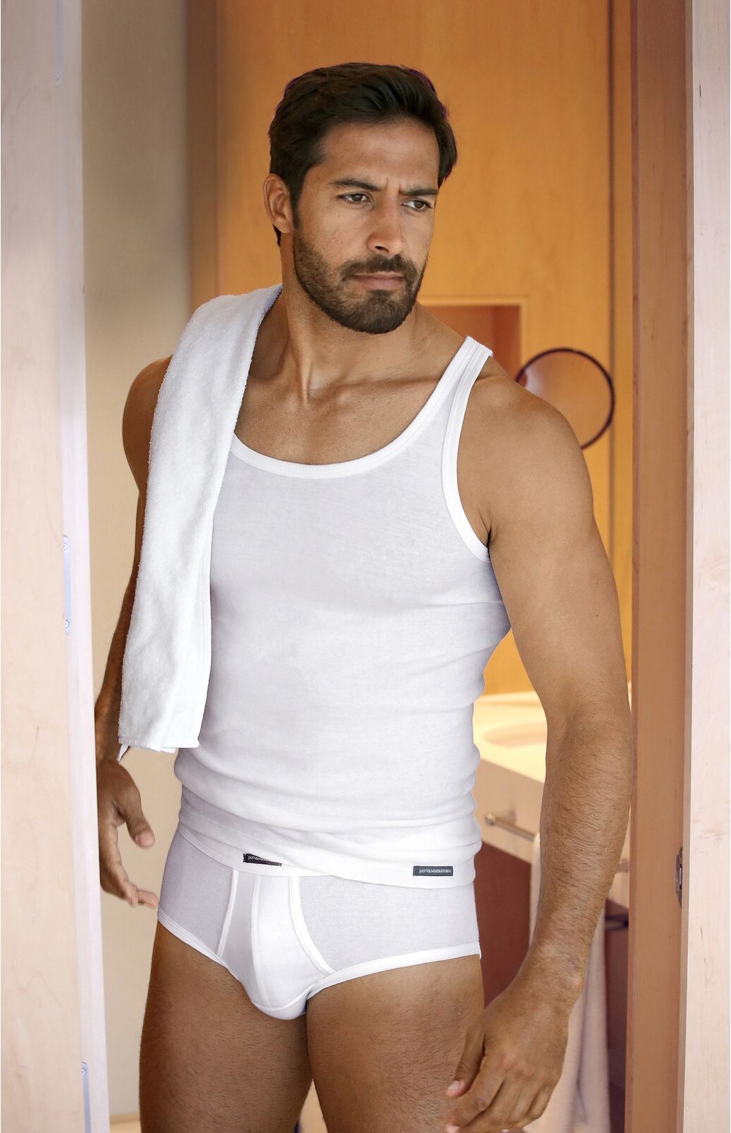 Unterhemd JAN VANDERSTORM "2er Pack Unterhemd SOINI", Herren, Gr. XL, 2 Stk., weit, weiß, Obermaterial: 100% Baumwolle CO., Unterhemden Unterhemd, Aus reiner Baumwolle