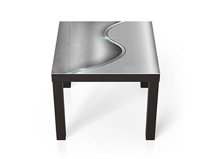 DEQORI Glastisch schwarz klein 55x55 cm Motiv Polierte Oberfläche ausgefallener Beistelltisch aus Glas Hochglanz Couchtisch fürs Wohnzimmer moderner Couch Tisch mit Design