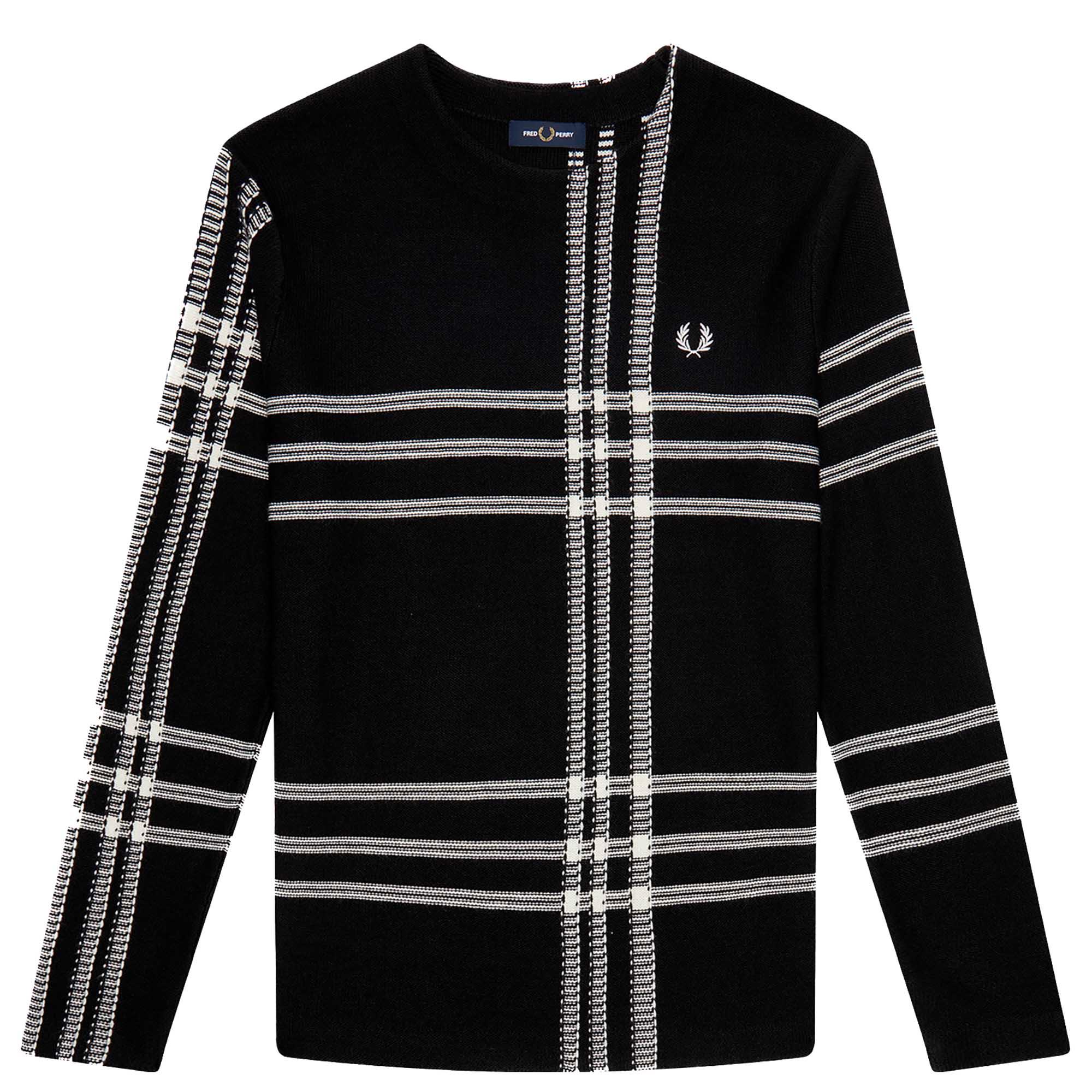 Zwarte Tartan Fred Perry Trui
