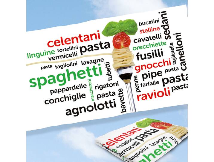 Mikrofaser-Badetuch Pasta, schnelltrocknend, 170 x 100 cm