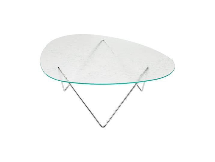 GUBI Pedrera Couchtisch Chrom-Strukturglas transparent