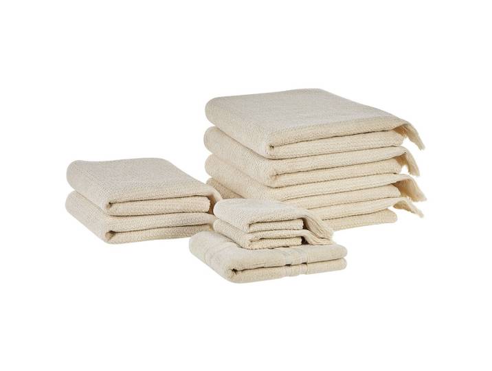 BADEHANDTUCH 9-teilig Beige Atiu