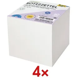 folia 4x Ersatzblätter »Recycling« für Zettelboxen weiß, 9x9 cm