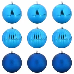 vidaXL Weihnachtskugel-Set 9 pcs Blau Kunststoff