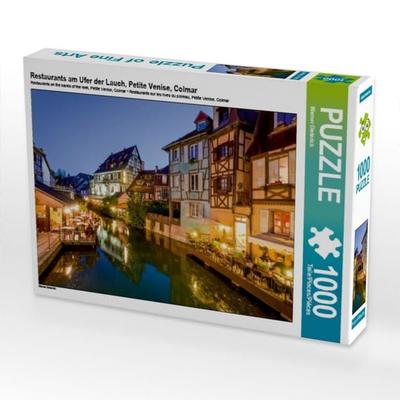 CALVENDO Puzzle Restaurants am Ufer der Lauch, Petite Venise, Colmar | 1000 Teile Lege-Größe 64x48cm Foto-Puzzle für glückliche Stunden