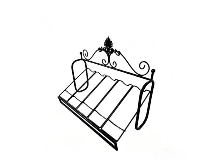 CGVJrtFHK Vintage Scroll Metall Tisch Weinregal 5 Flaschen Weinwiege Verzierter, geschweifter, freistehender Weinflaschen-Präsentationsständer, elegante, klassische Couchtisch-Dekoration