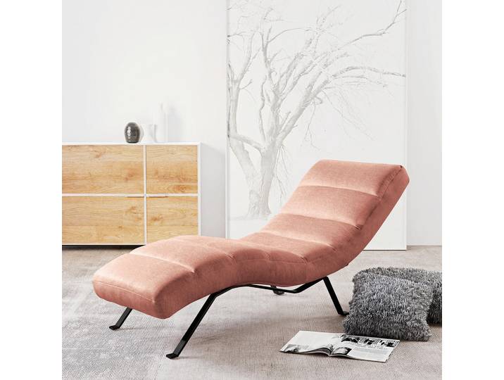 Livetastic Relaxliege Swing, Lachs, Metall, 1-Sitzer, 65x65x171 cm, Made in EU, Relaxfunktion, Rücken echt, Wohnzimmer, Sessel, Relaxliegen