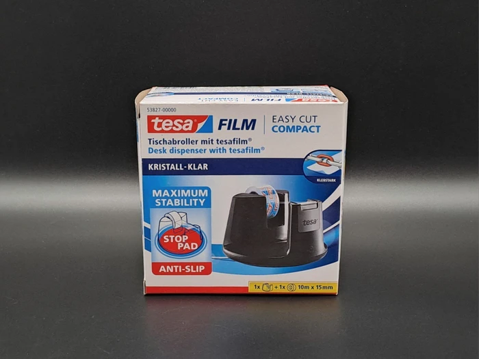 tesa Tischabroller Easy Cut Compact, bestückt, schwarz