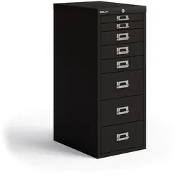 BISLEY Multidrawer Schubladenschrank aus Metall abschließbar in schwarz Schrank für Büro Werkstatt und Zuhause Stahlschrank