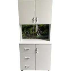 HTI-Living, Badezimmerschrank, Badschrank Blanca Wellness Motiv Wasserfall (80 x 40 x 180 cm)
