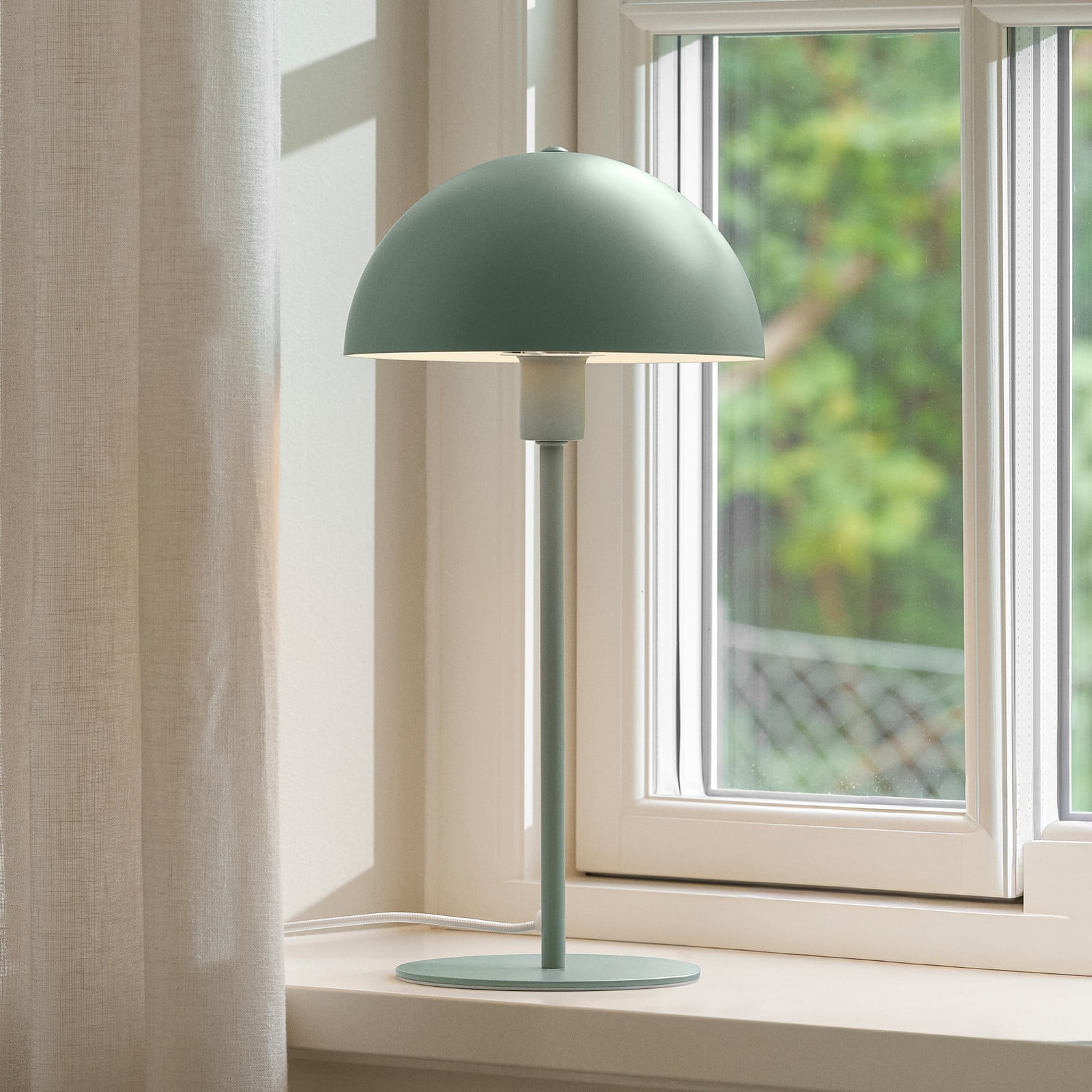 home24 Tafellamp modern groen, Diameter: 20 cm, Metaal, E14