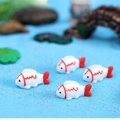 Inspire Select 5pcs Mini Animal Fairy Garden Figurines Cute Resin Dog, Cat, Sheep & Fish Miniatures For Succulent Decor, Aquarium Acc fish 1 5 Pcs