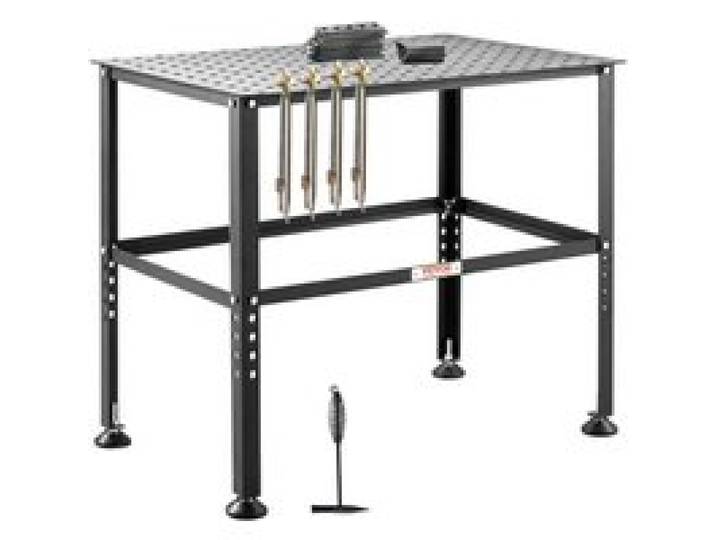 VEVOR Schweißtisch 914,4x609,4x784,8mm, Montagetisch mit einer Tragkraft von 362kg, Werkbank mit 16mm Befestigungslöchern & rutschfesten Fußpolstern für Schweißmontage- & Reparaturarbeiten