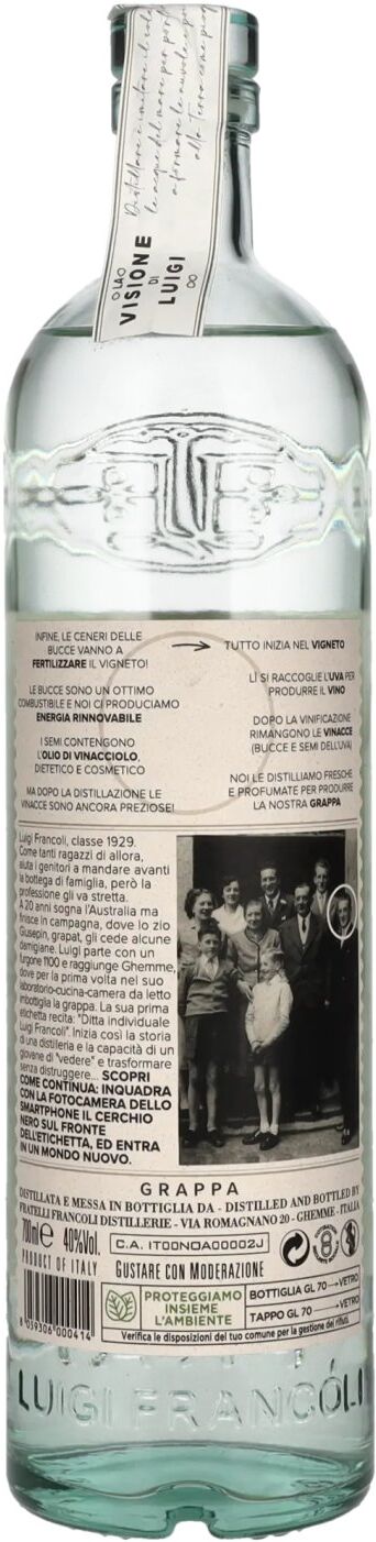 Luigi Francoli Grappa La Visione di Luigi 40% Vol. 0,7l