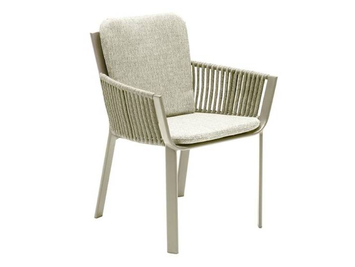 LC Garden Sofano Gartensessel Aluminium mit Sitz- und Rückenkissen Taupe Sand