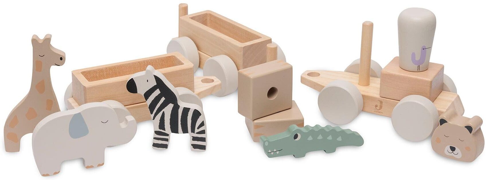 Spielzeug-Eisenbahn JOLLEIN "Jungle Jambo", Kinder, bunt (mehrfarbig), Spielzeugfahrzeuge Spielzeug-Eisenbahn mehrfarbig Einheitsgröße