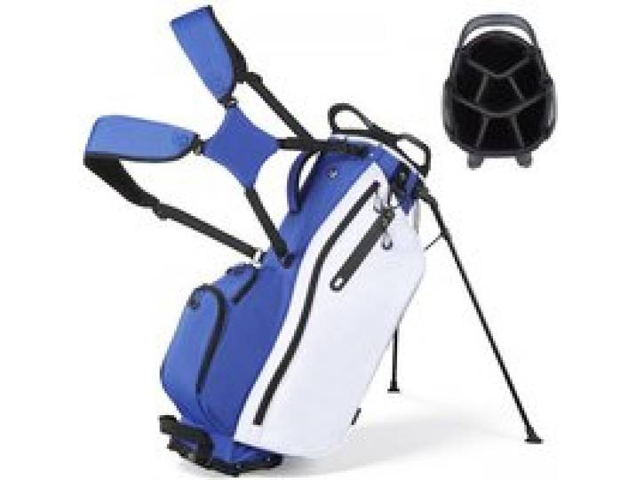 VEVOR Golfbag mit 7-Facher Einteilung, Golftasche mit Standfüßen Doppelschultergurt Durchgehenden Trennfächern Regenhaube Stautaschen, Caddybag aus Polyester für Herren Damen Golf Cartbag