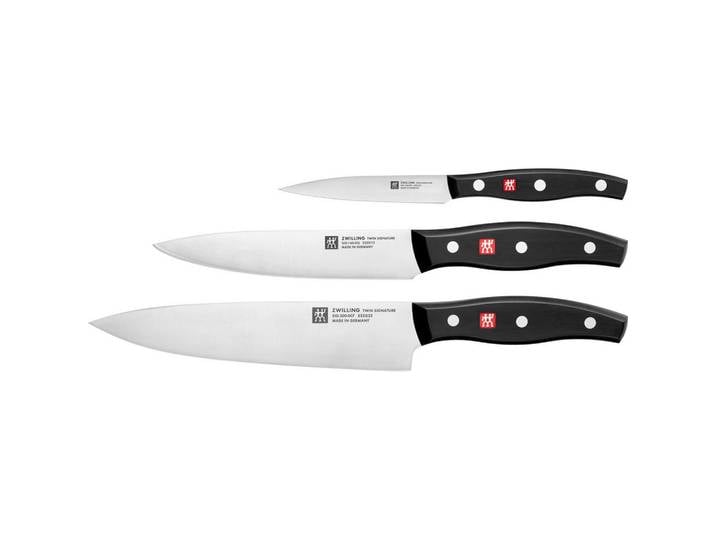 Zwilling Messerset Signature, Schwarz, Kunststoff, 3-teilig, ergonomischer Griff, rostfrei, Kochen, Küchenmesser, Messersets