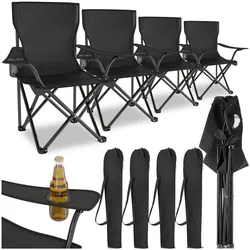 tectake® Set Campingstuhl, faltbar, geringes Gewicht, 80 x 48 x 84,5 cm