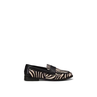 Loafer MARC O'POLO "in Zebrafell-Optik", Damen, Gr. 37, Synthetik, schwarz-weiß (schwarz), Obermaterial: 100% Polyester, bedruckt, Schuhe Loafer