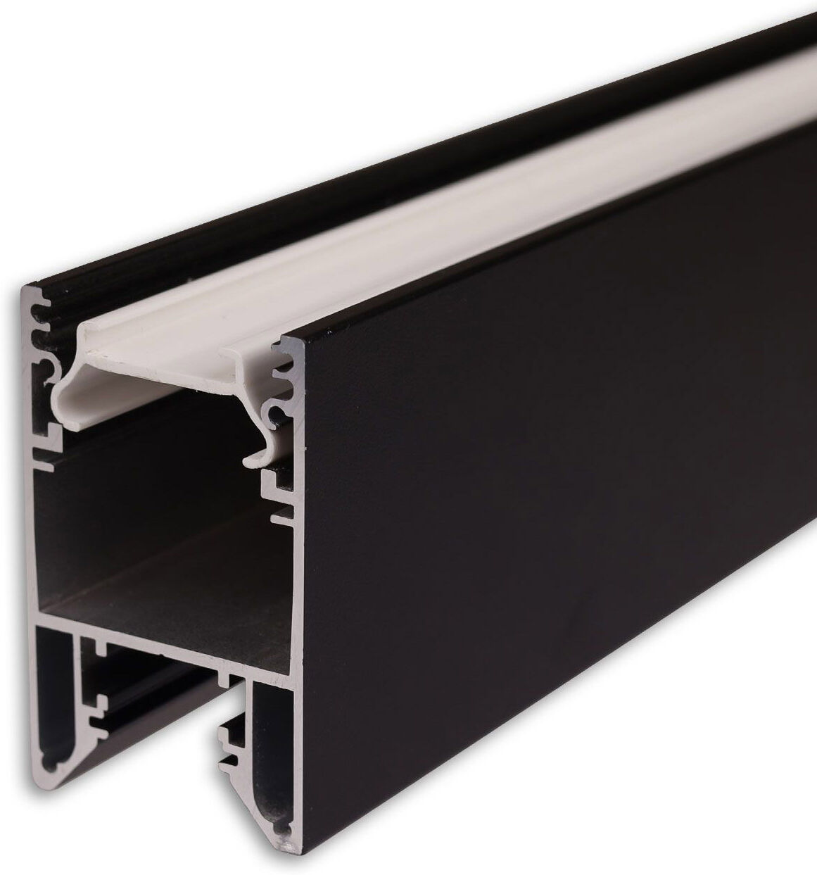 Isoled Led Leuchtenprofil Halon Aluminium Schwarz Ral 9005, 200cm, Mit Einklickbarem Kühlstreifen