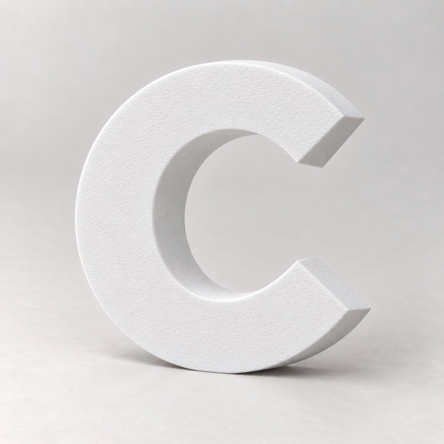 BM Roozeboom Letter C Montserrat ExtraBold Wit 3D-geprint PLA Hoogte: 100 mm, Diepte: 30 mm