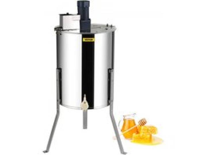 VEVOR Elektrische Honingextractor 140W Tangentiële Extractor Roestvrijstalen Honingextractor met 4/8 Frame, 45mm Honingklep, 1300RPM Elektrische Honingextractor, 48x16/23cm Honingraatformaat, Imkeraccessoires
