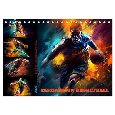 Faszination Basketball (Tischkalender 2027 DIN A5 quer), CALVENDO Monatskalender