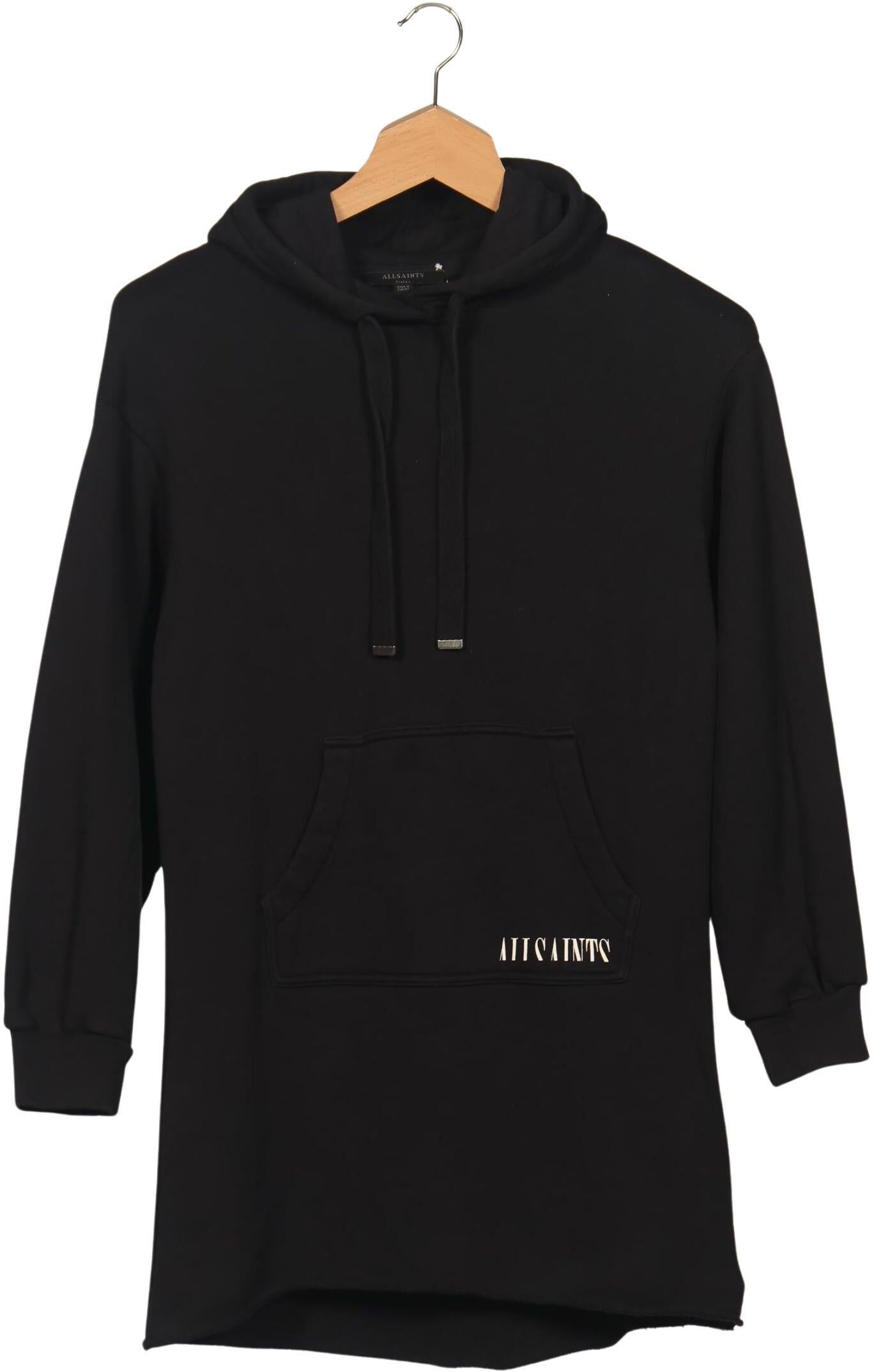 All Saints Damen Kapuzenpullover, Schwarz, Gr. S, Baumwolle - Second Hand