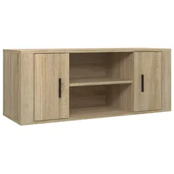 Helloshop26 - Modernes TV-Möbel mit Stauraum 100 x 35 x 40 cm aus Sonoma-Eichenholz-Verbundwerkstoff