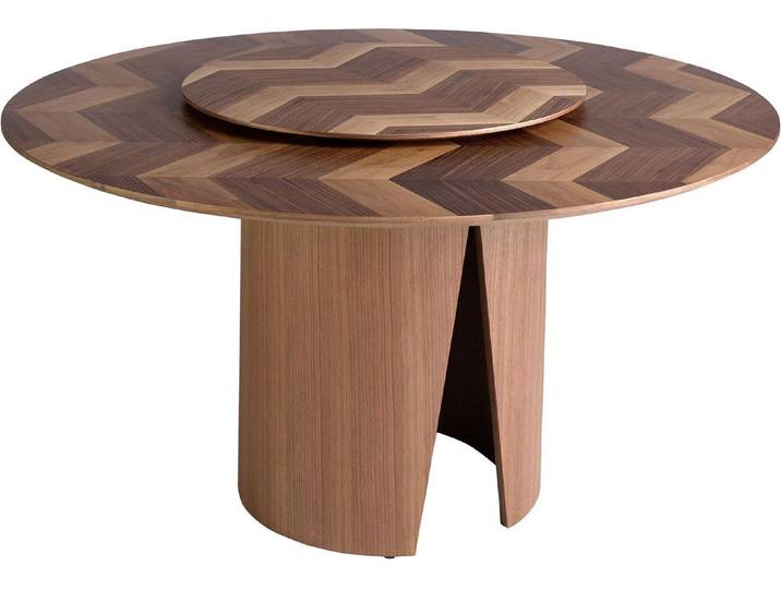 Angel Cerdá Table de salle à manger ronde en noyer 1130