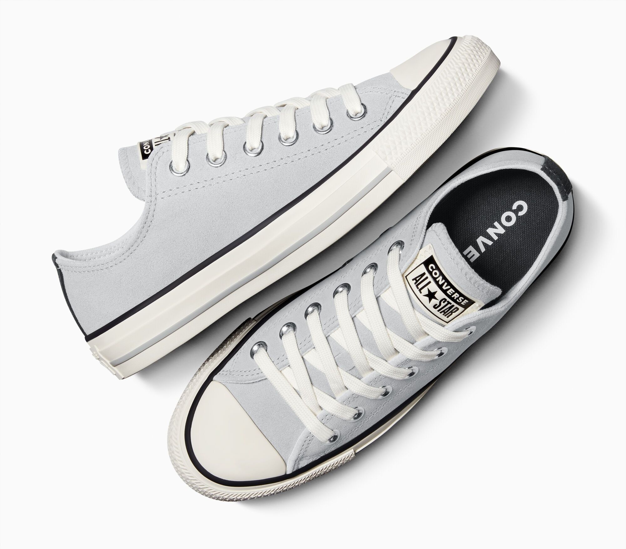 Sneaker CONVERSE "CHUCK TAYLOR ALL STAR", Damen, Gr. 37, grau (grau, total eclipse, egret), Leder, Schuhe Sneaker grau, total eclipse, egret 37