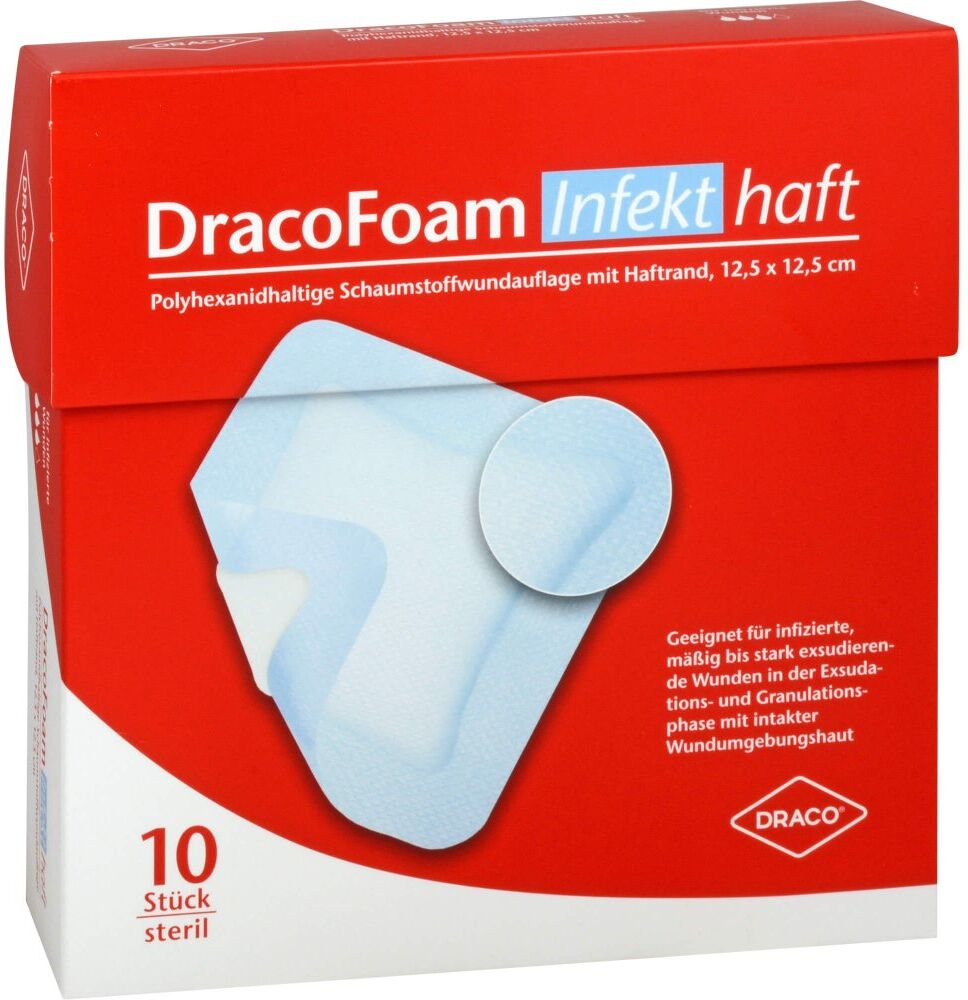 Dracofoam Infekt haft Schaumst.wundauf.12,5x12,5cm 10stk