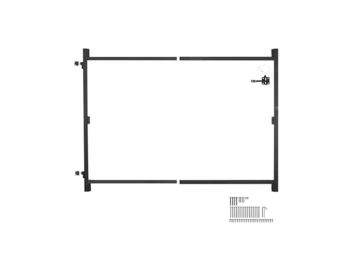 VEVOR Kit de construction de portail\, pour ouvertures 915-1524 mm large\, kit cadre de portail complet anti-affaissement réglable\, 1651 mm haut\, avec verrou à loquet\, pour clôture en bois\, fer\, noir