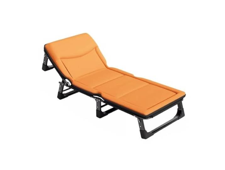 EBzvblxm Klappbares Bett aus technischem Stoff mit Stahlrahmen Mehrfarbig, mehrere Größen, Camping, Strand, Rasen, Büro, Terrasse, Gast: Stahlrahmen-Tech-Stoff(Orange,192*65*28cm)