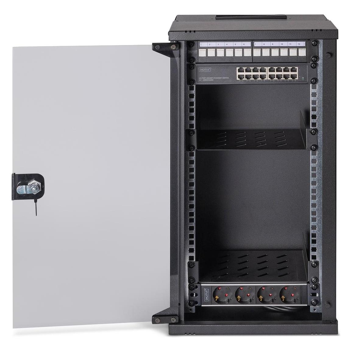 Digitus Glas-Fronttür für 10" 12HE SOHO Pro Wandgehäuse für DN-49104, DN-49105 (DN-491-D-12U)